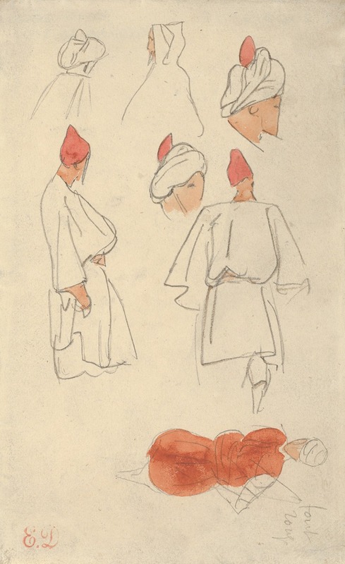 Eugène Delacroix - Seven Studies of Moroccan Men’s Costume