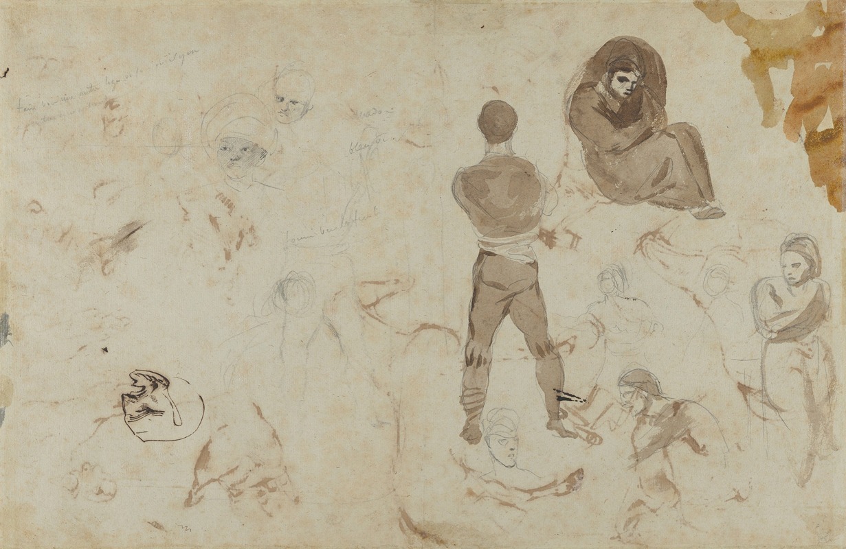 Eugène Delacroix - Studies of Heads and Figures