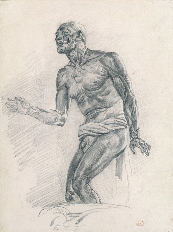 Eugène Delacroix - Study of a Male Nude Study for ‘The Death of Seneca’