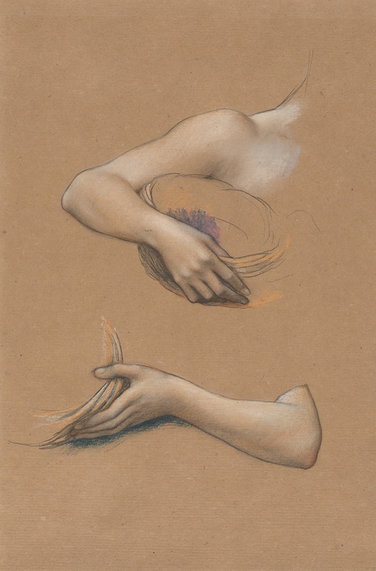 Evelyn De Morgan - Study of Arms for ‘The Cadence of Autumn’