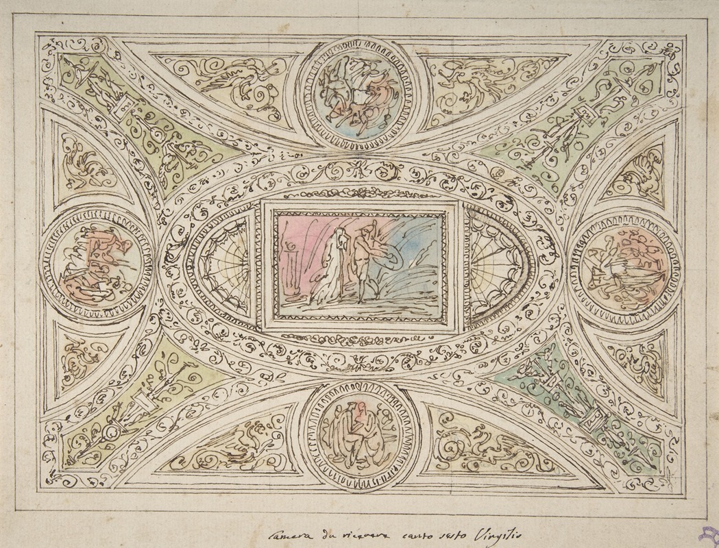 Felice Giani - Design for a Ceiling with Decoration Related to Virgil’s Sixth Canto