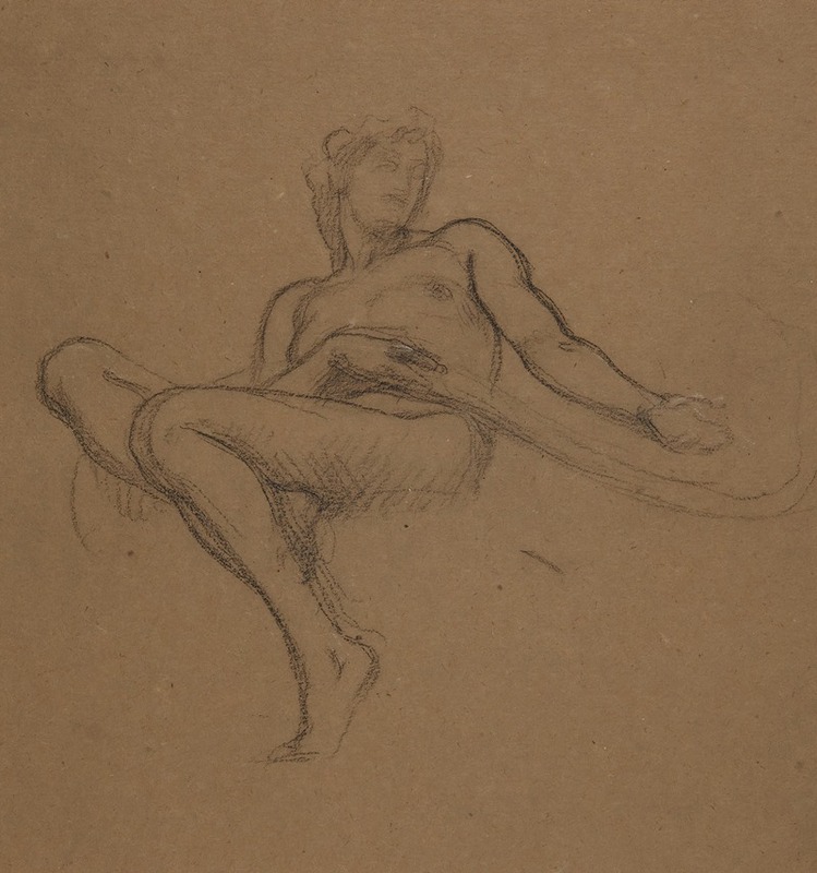 Frederic Leighton - Female nude seated, study for the Garden of the Hesperides