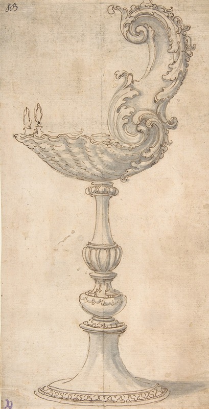 Giovanni Battista Foggini - Design for a Cup or Reliquary Composed of a Shell and S-Volute