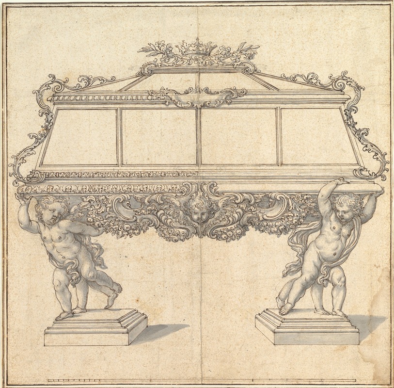 Giovanni Battista Foggini - Design for a Sarcophagus Supported by Putti for the Church of S. Maria Maddalena de’ Pazzi, Florence.