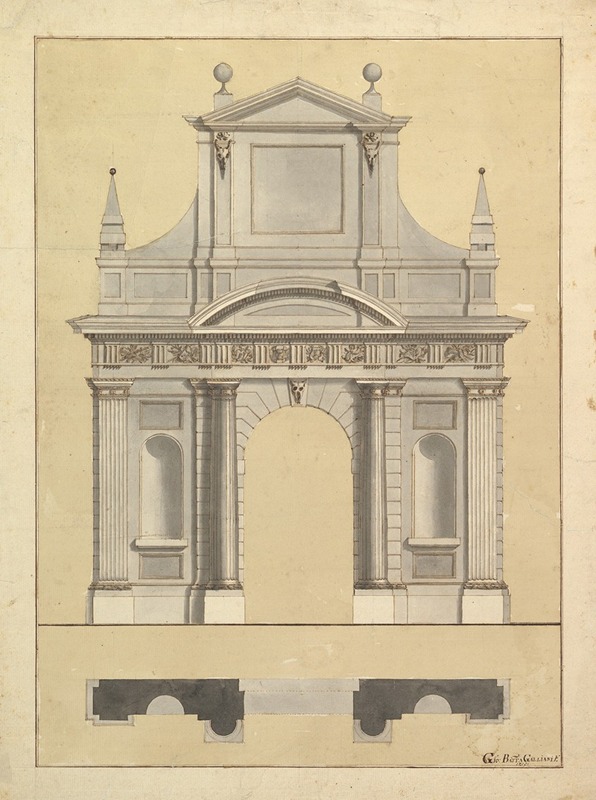 Giovanni Battista Galliani - Plan and Elevation of an Entrance