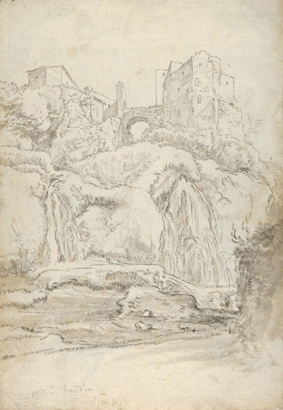 Guilliam du Gardijn - View of a Bridge and Waterfalls in Tivoli