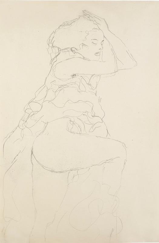 Gustav Klimt - Nach rechts (semi-nude facing right)