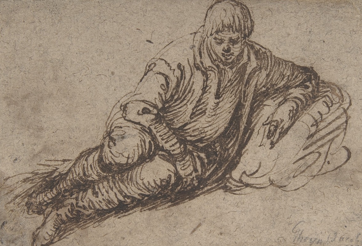 Jacob de Gheyn II - A Reclining Peasant