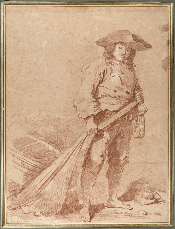 Jean-Honoré Fragonard - A Fisherman Pulling a Net