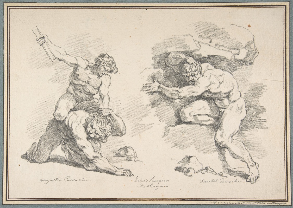 Jean-Honoré Fragonard - Hercules and Cacus, after Annibale Carracci, and the Destruction of Enceladus, after Agostino Carracci