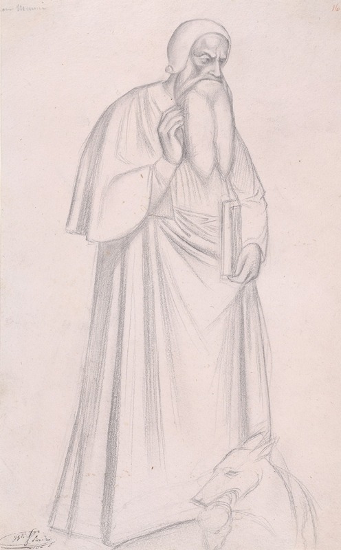 Jean-Hippolyte Flandrin - Figure Study after Andrea di Bonaiuto, S. Maria Novella, Florence