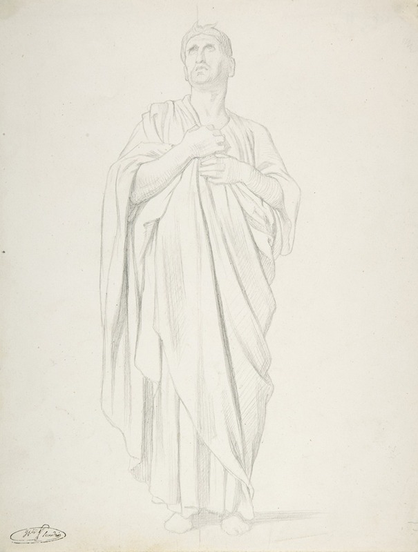 Jean-Hippolyte Flandrin - Study of an Apostle, for the painting of the Ascension in Saint-Germain-des-Pres, Paris (1839-1863)