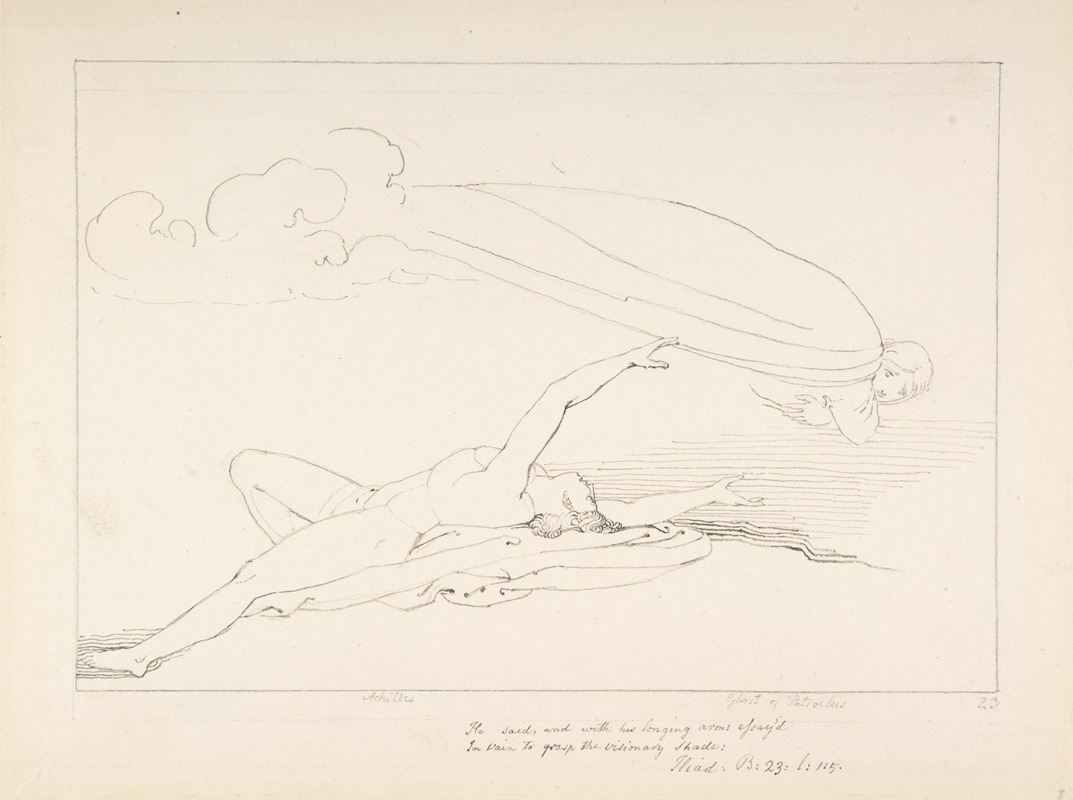 John Flaxman - Achilles and the Shade of Patroclus