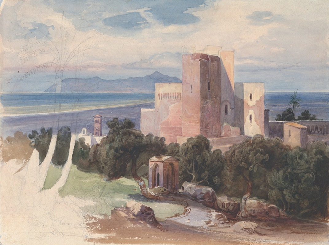 Karl von Blaas - View on Terracina with Mount Circeo