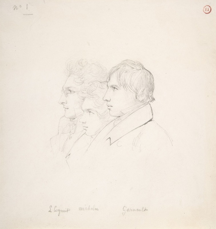 Léon Cogniet - The Prix de Rome Winners of 1817; Léon Cogniet, Achille Michallon and Antoine Garnaud