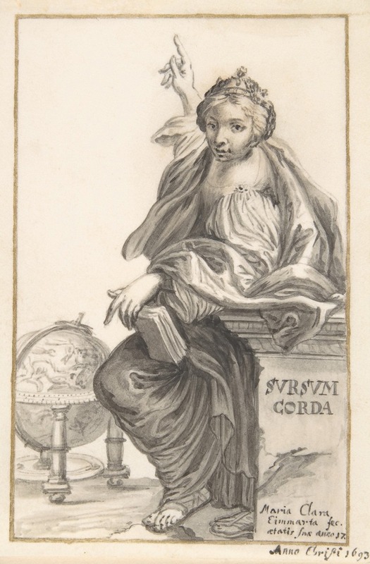 Maria Clara Eimmart - Saint Margaret Ponting to Heaven, with a Globe Next to Her