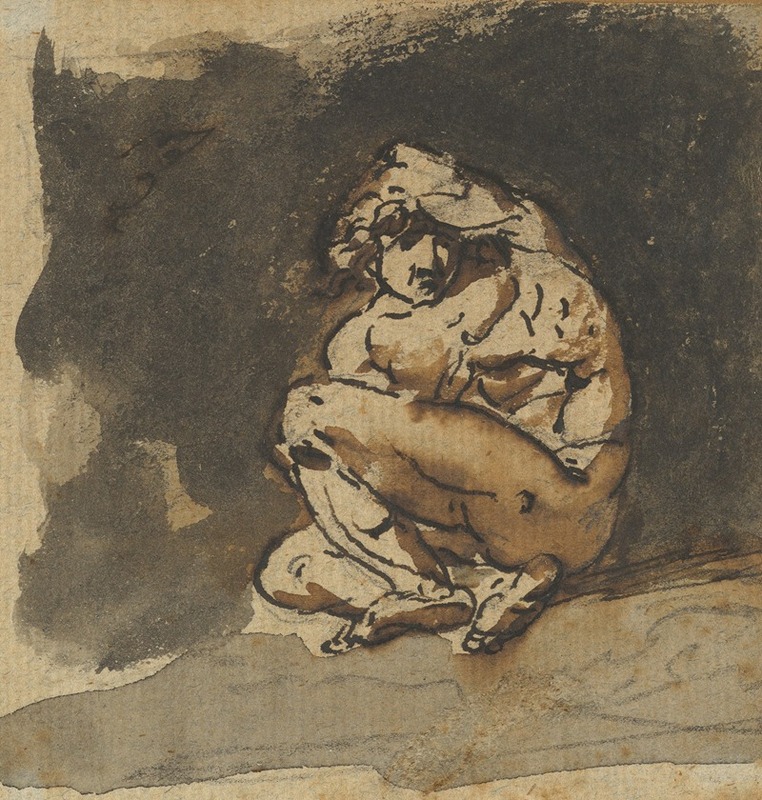 Nicolai Abildgaard - Study of a Male Nude (Althaemenes) Trying to Hide Himself