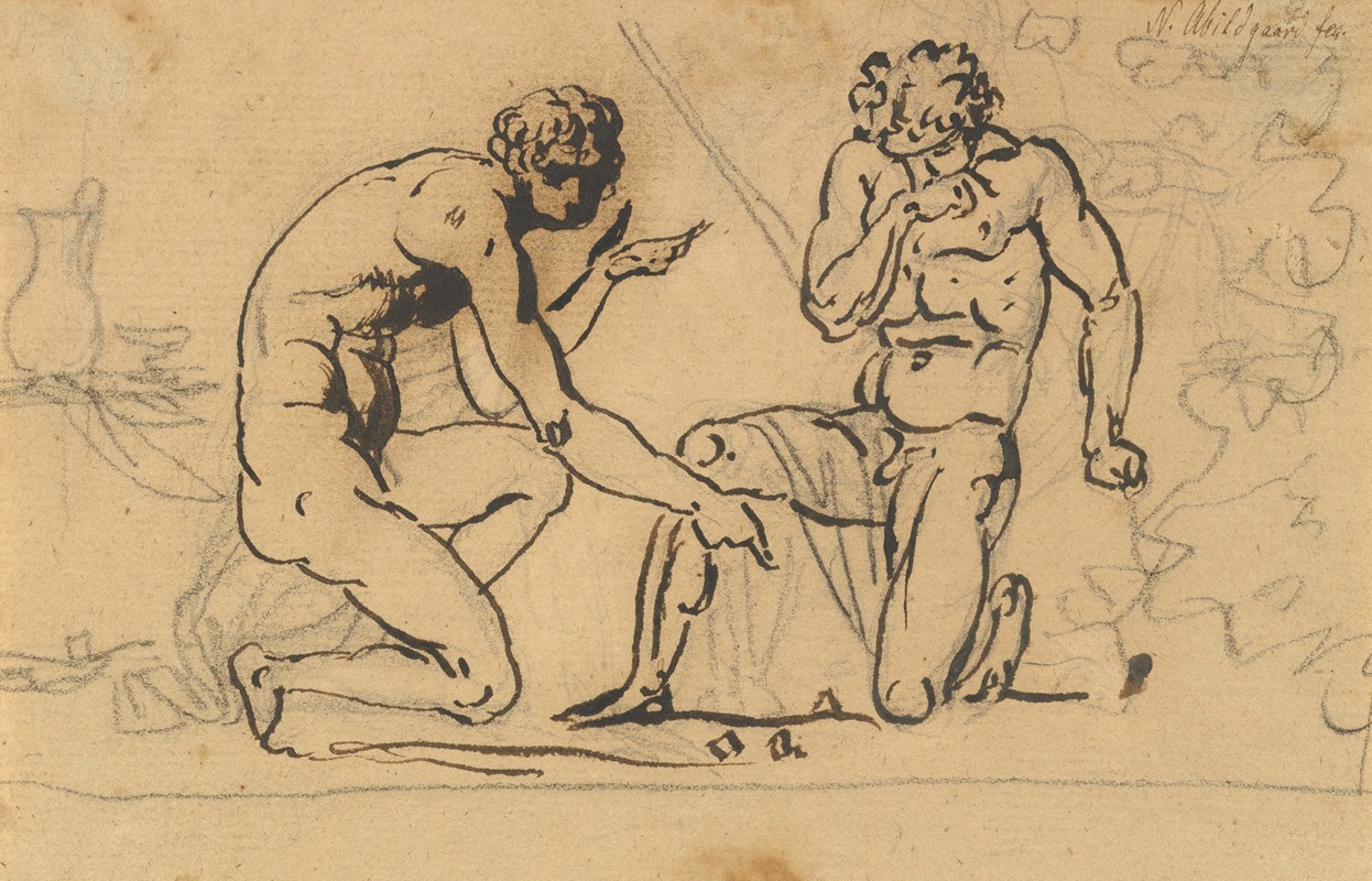Nicolai Abraham Abildgaard - Two Nude Men Playing with Dice