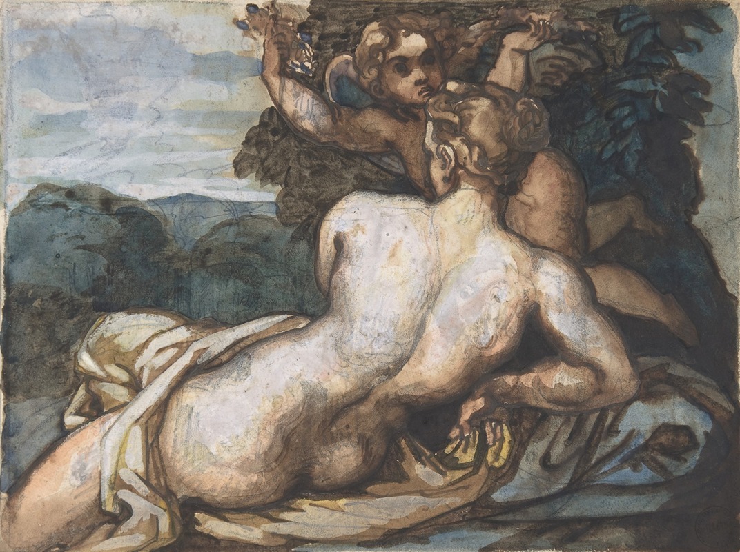 Théodore Géricault - Venus and Cupid in a Landscape, after Annibale Carracci