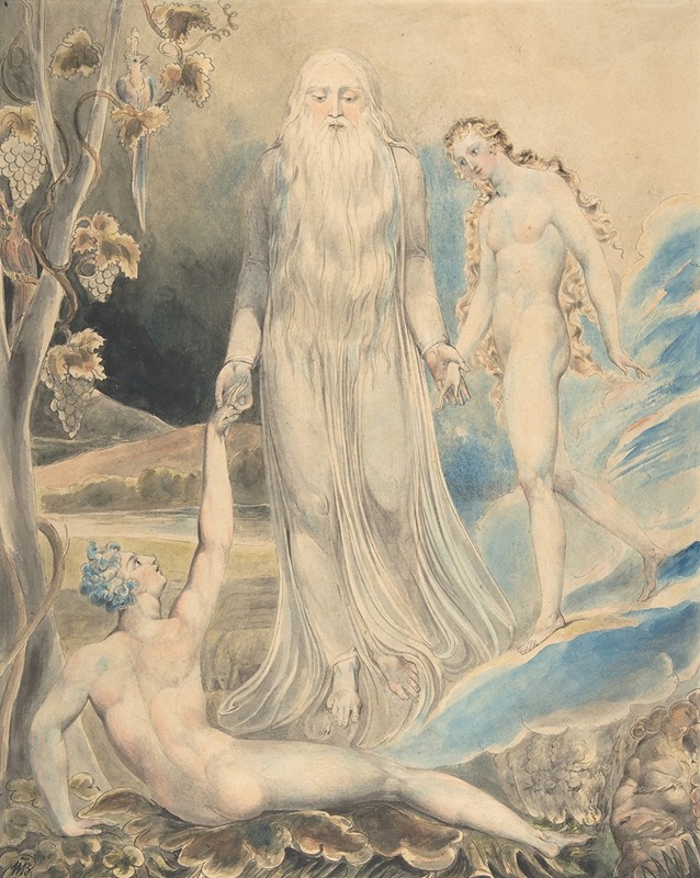 William Blake - Angel of the Divine Presence Bringing Eve to Adam
