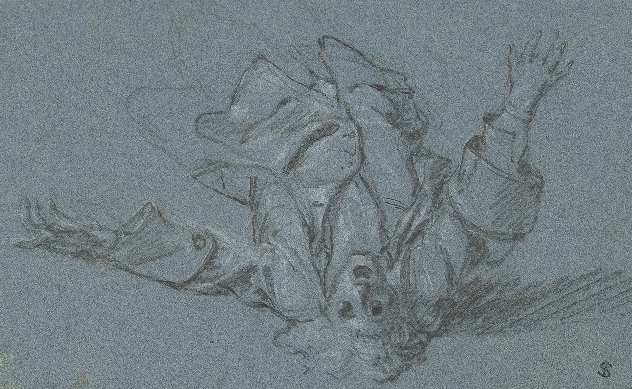 Adam Frans van der Meulen - Study of a Fallen Soldier