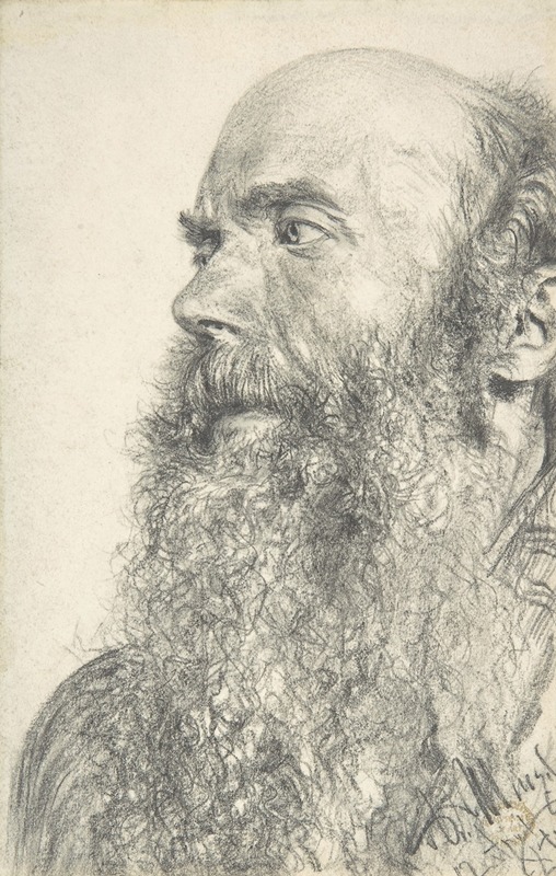 Adolph von Menzel - Head of a Bearded Man