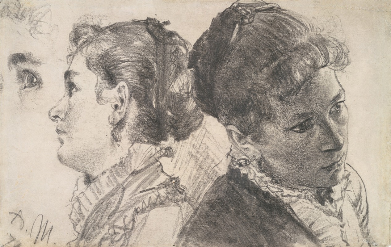 Adolph von Menzel - Studies of a Young Woman