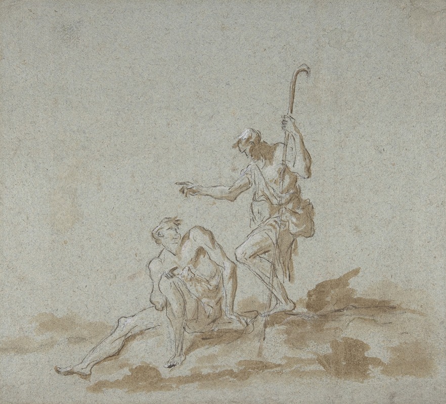 Alessandro Magnasco - A Shepherd Addressing a Seated Male Nude