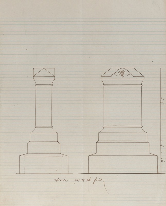 Alexander Maxwell - Grave Monument Design (Two elevations)