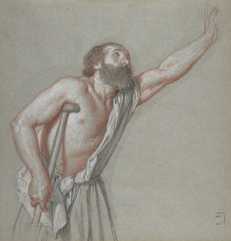 Alexandre Hesse - Man Leaning on a Crutch with Left Arm Raised