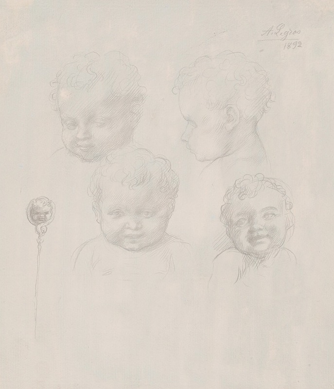 Alphonse Legros - Sketch for Children’s Heads