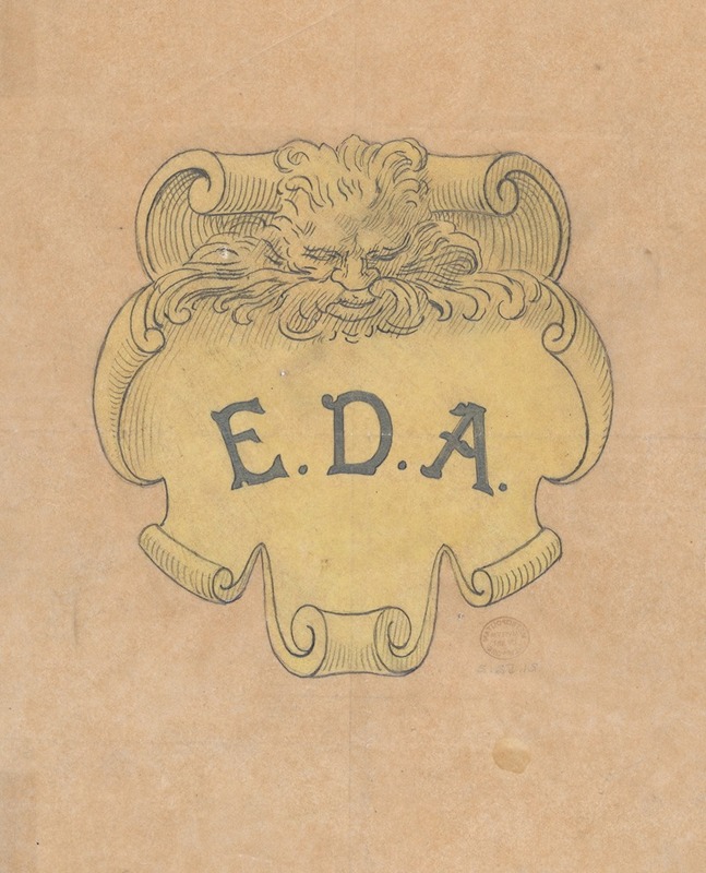Alphonse Legros - Study for a bronze name plate for Edward D. Adams