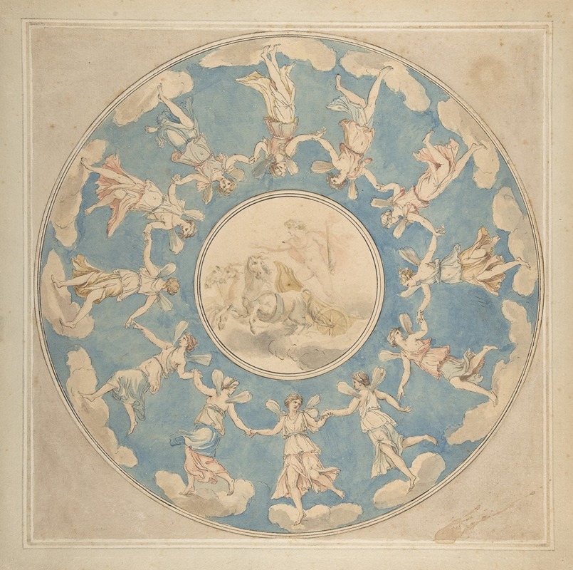 Angelica Kauffmann - Design for Ceiling; Apollo and the Hours