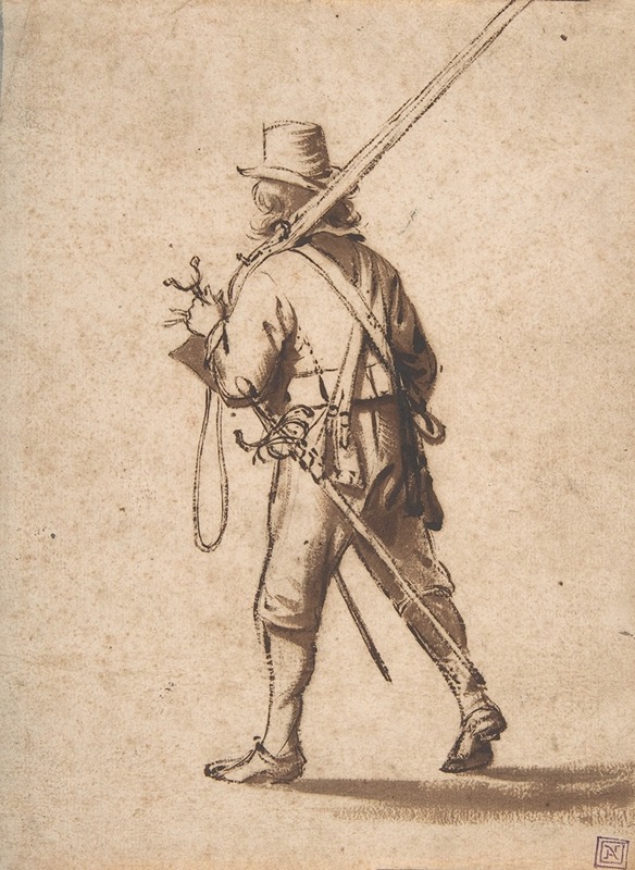 Anthonie Palamedesz. - A Walking Musketeer, seen from behind