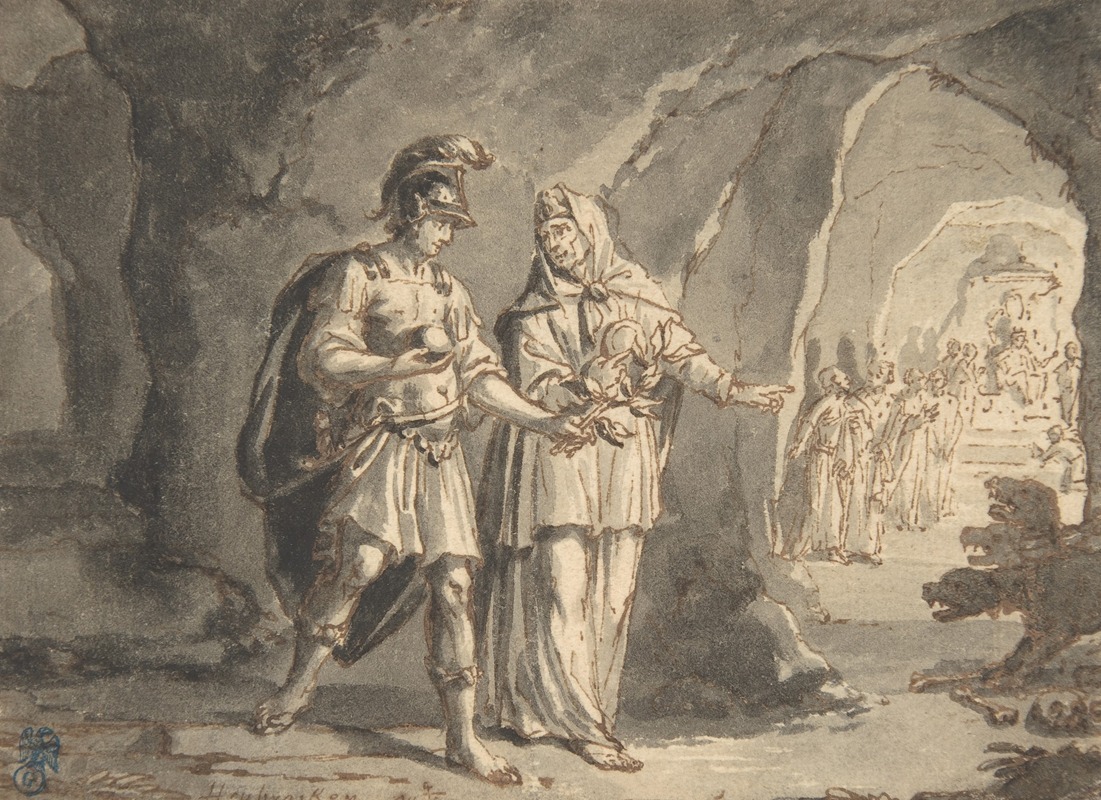 Arnold Houbraken - Aeneas and the Sibyl in the Underworld