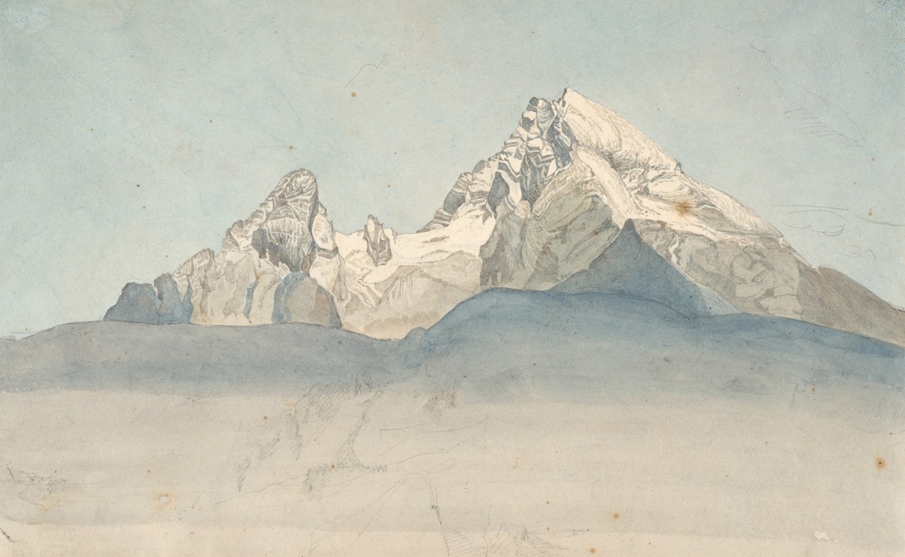 August Heinrich - The Watzmann seen from the North-East, and Some Sketches of a Mountain