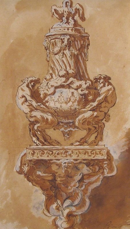 Augustin Pajou - Design for a Vase and Supporting Console