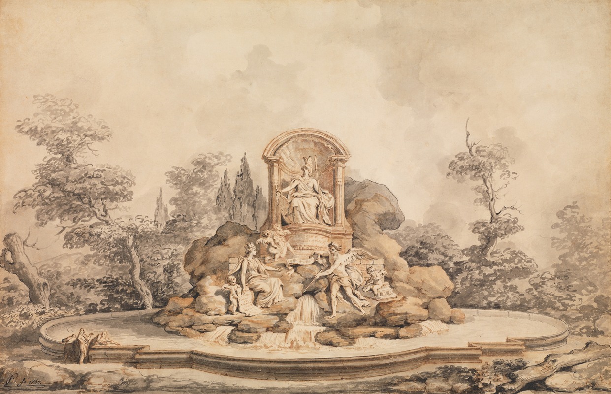 Augustin Pajou - Project for a Monumental Fountain