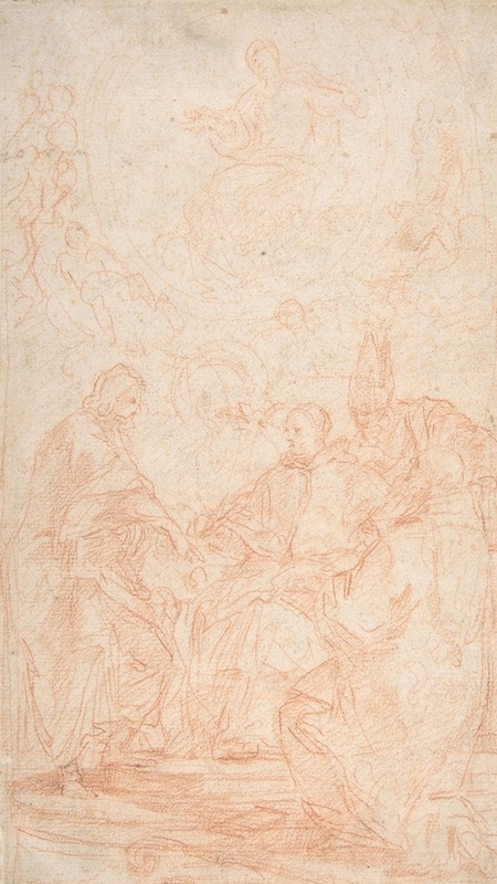 Carlo Maratti - The Virgin Immaculate and Four Male Saints (Study for The Dispute over the Immaculate Conception)