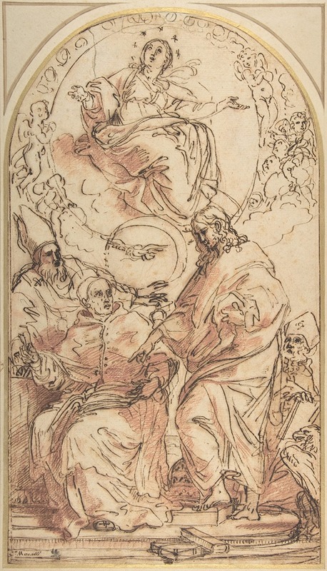 Carlo Maratti - The Virgin Immaculate with the Four Doctors of the Church, Study for the Dispute over the Immaculate Conception