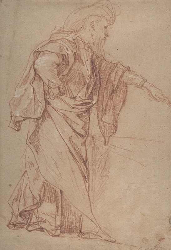 Charles-Joseph Natoire - Standing Male Figure with Left Arm Extended
