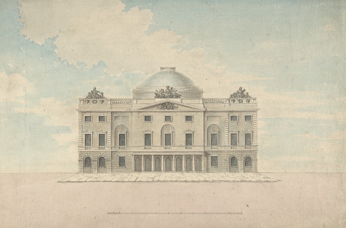 Charles Middleton - Design for the Facade of a Theater (Perspective)