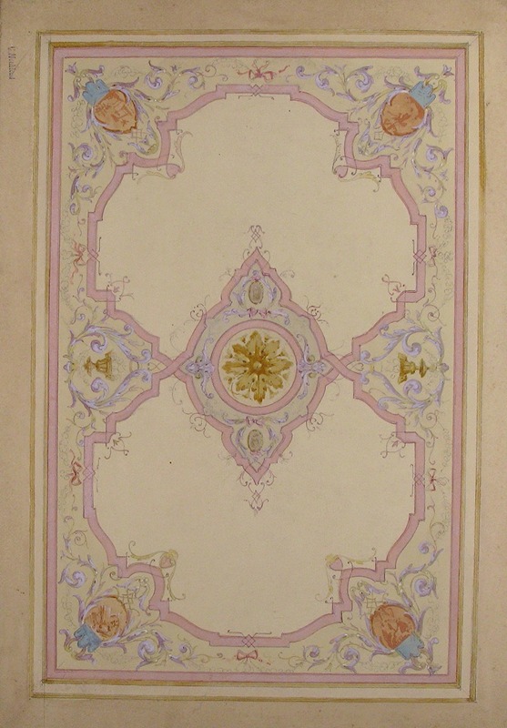 Charles Monblond - Design for Ceiling Decorated with Lavender Arabesques