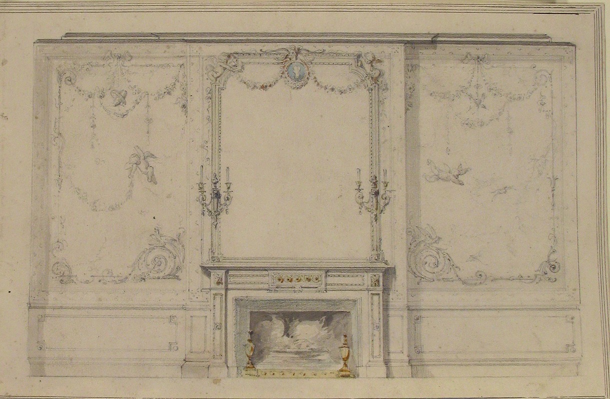 Charles Monblond - Design for Chimney Piece and Wall Decor