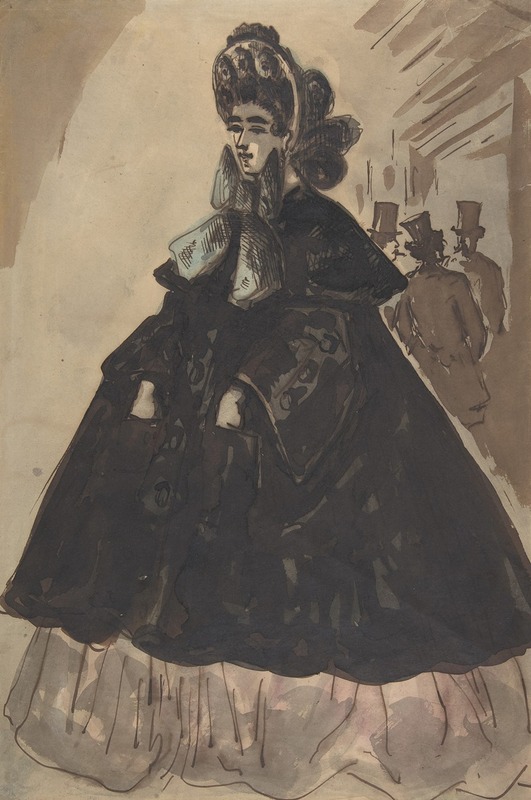 Constantin Guys - A Lady in a Bonnet and Coat