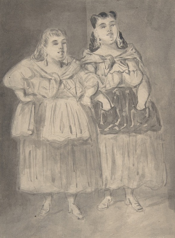 Constantin Guys - Two Fat Peasant Women