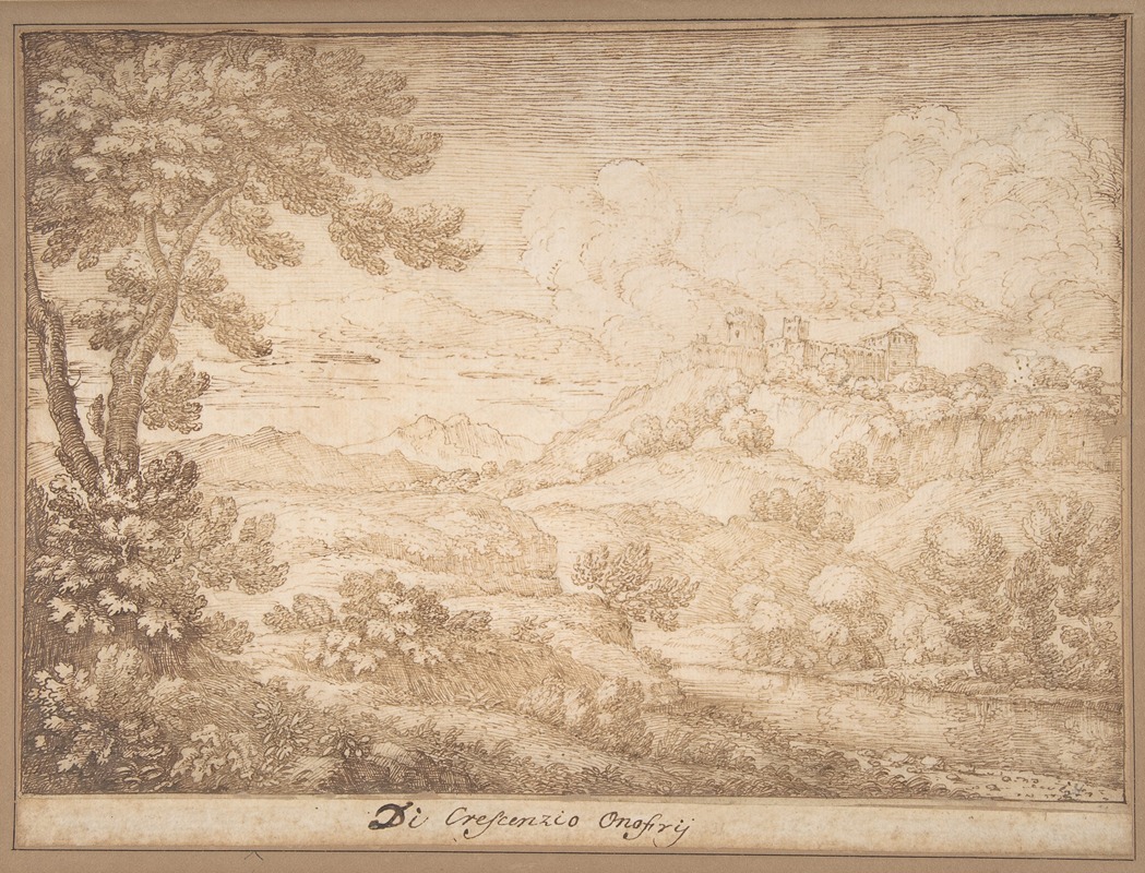 Crescenzio Onofri - Landscape with a Castle on a Hill