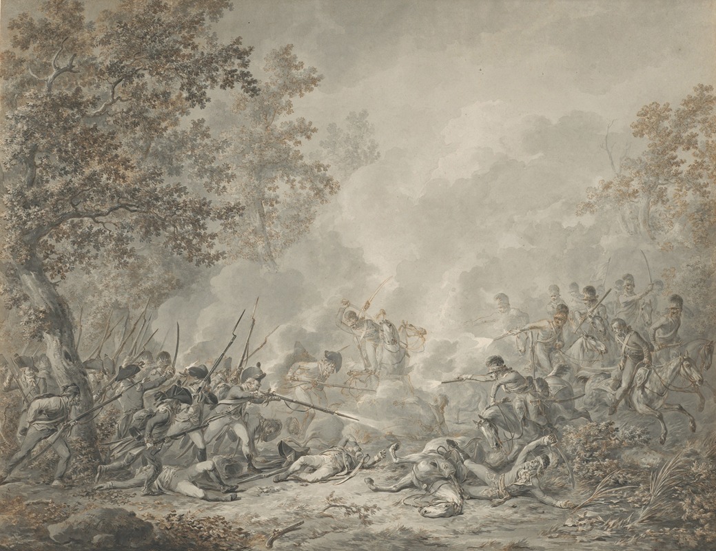 Dirk Langendijk - A Battle Between Cavalrymen and Infantry