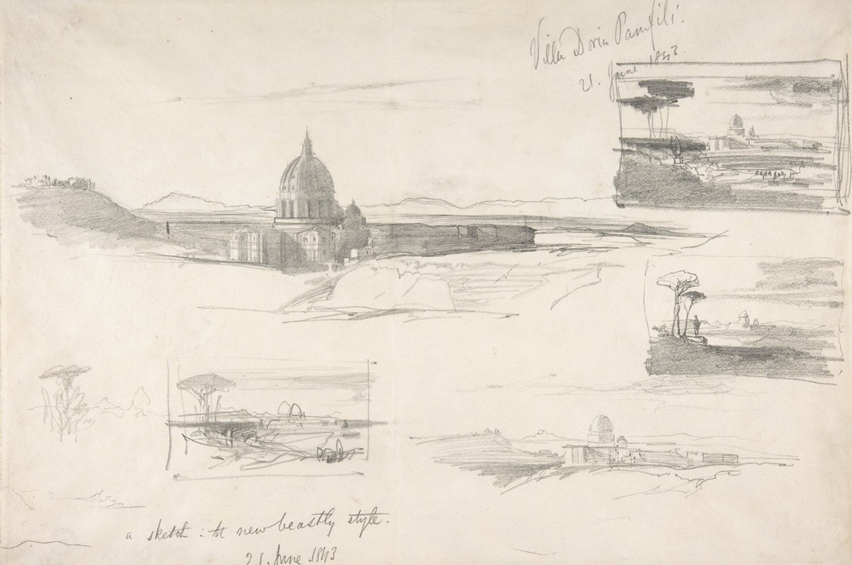 Edward Lear - View of St. Peter’s, Rome