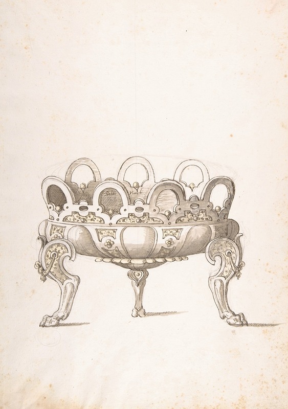 Erasmus Hornick - Design for Shallow Round Dish on Three Legs